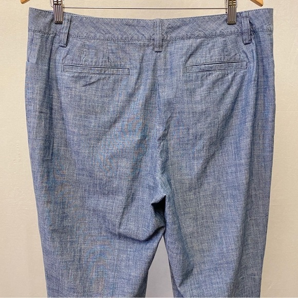 Lands End 12 Mid Rise Slim Leg Womens Pants Heathered Blue 100% Cotton - Picture 7 of 13